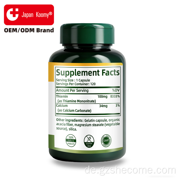 Shecome Vitamin B1 Kapseln Energiestoffwechsel